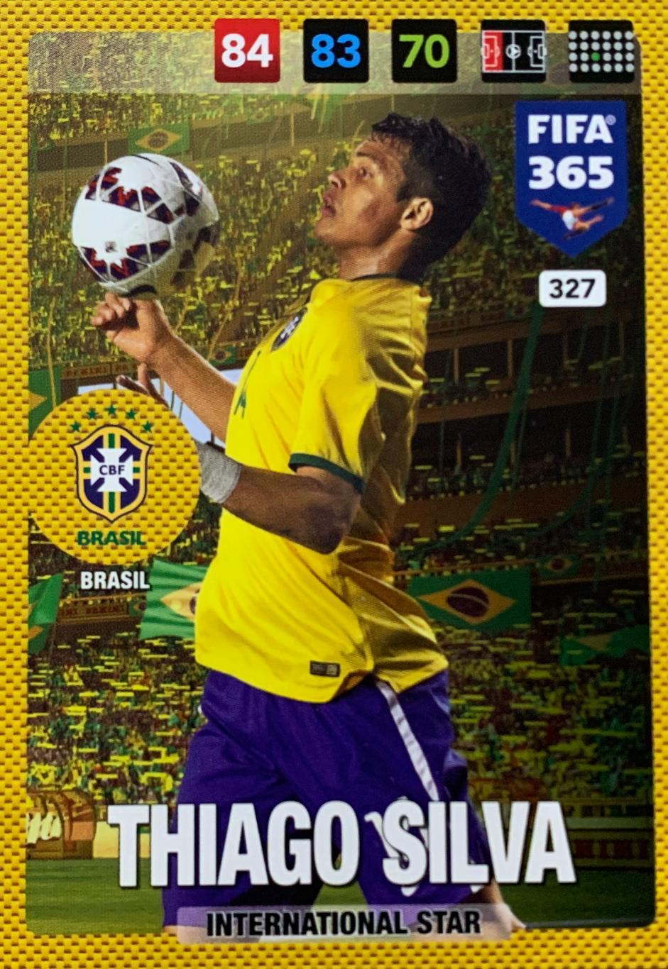 Футбол. Карточка Thiago Silva/Тиаго Силва Бразилия, Милан, ПСЖ Panini 2016-17