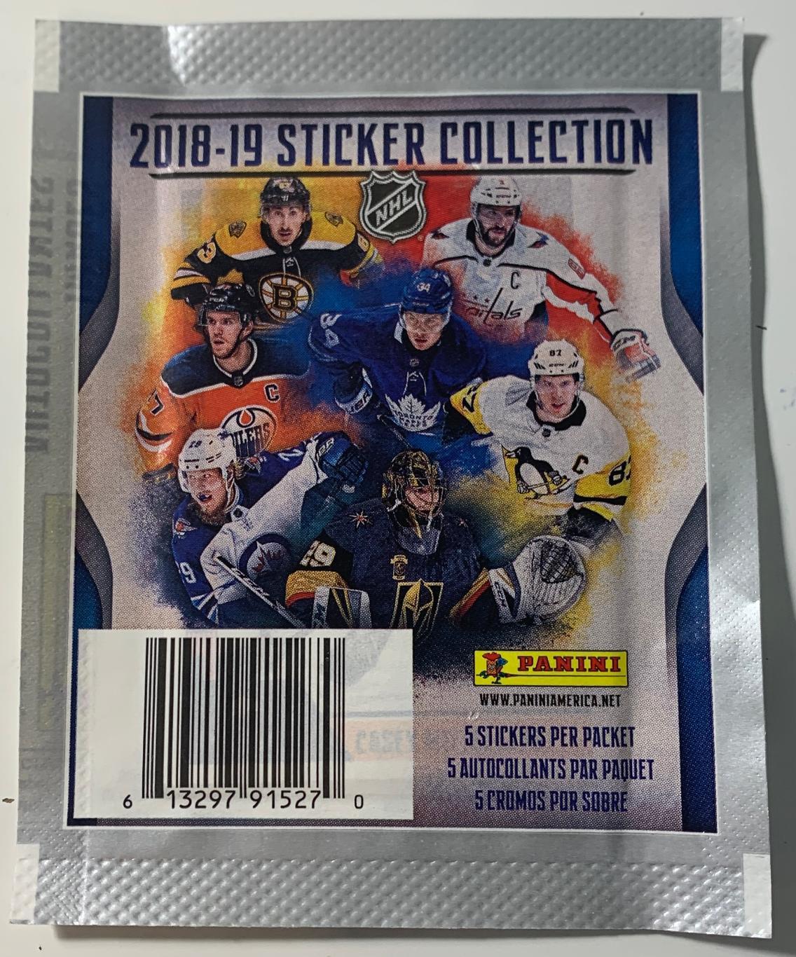 Запечатанный пакетик по PANINI NHL 2018-2019
