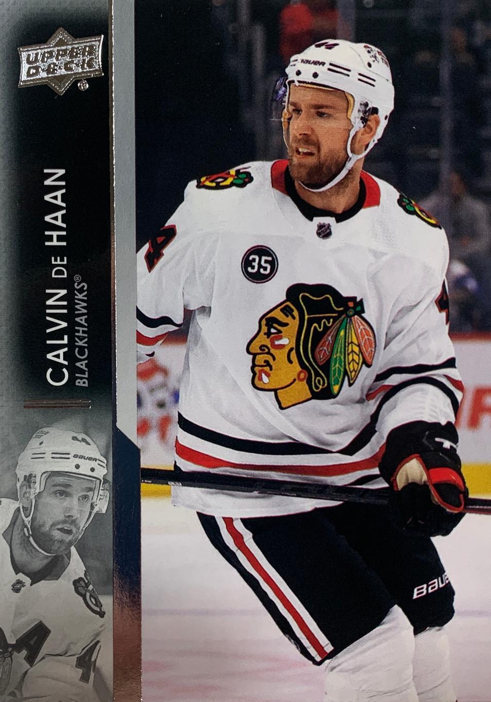 Хоккей. Карточка Calvin de Haan/Кэлвин Де Хаан Chicago Blackhawks/Чикаго НХЛ/NHL