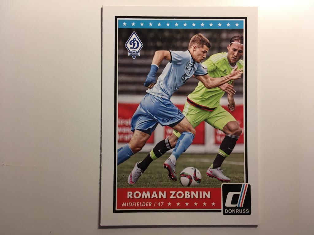 Карточка Roman Zobnin - Роман Зобнин Динамо, Спартак Москва PANINI/ПАНИНИ 2015