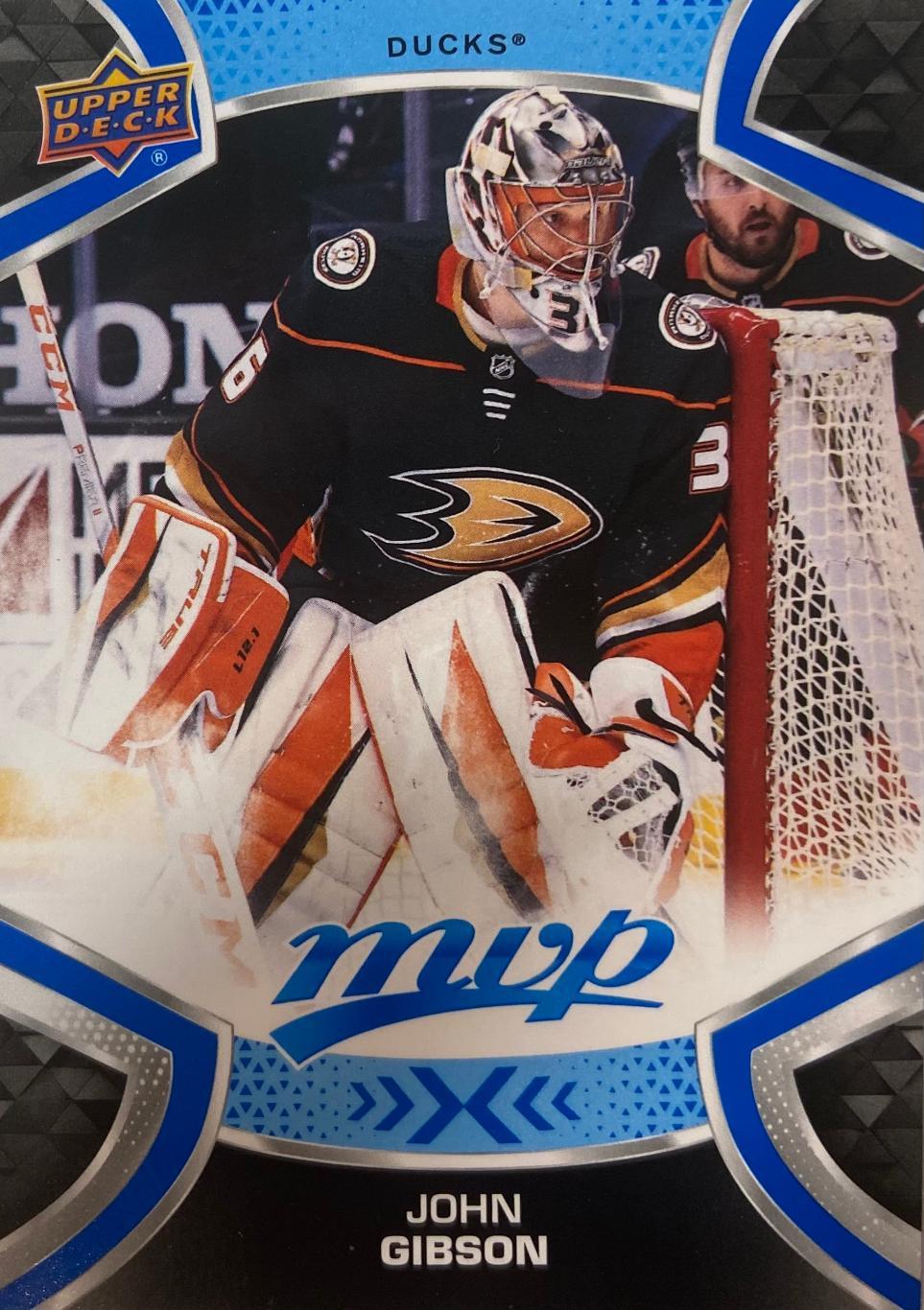 Хоккей. Карточка John Gibson - Джон Гибсон Anaheim Ducks - Анахайм Дакс НХЛ/NHL