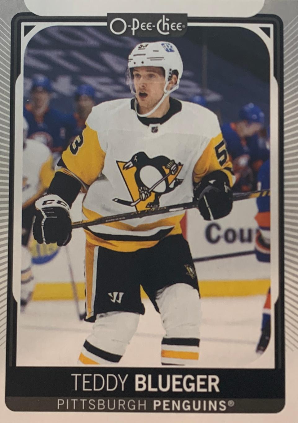 Карточка Teddy Blueger - Теодорс Блюгерс Pittsburgh Penguins - Питтсбург НХЛ/NHL