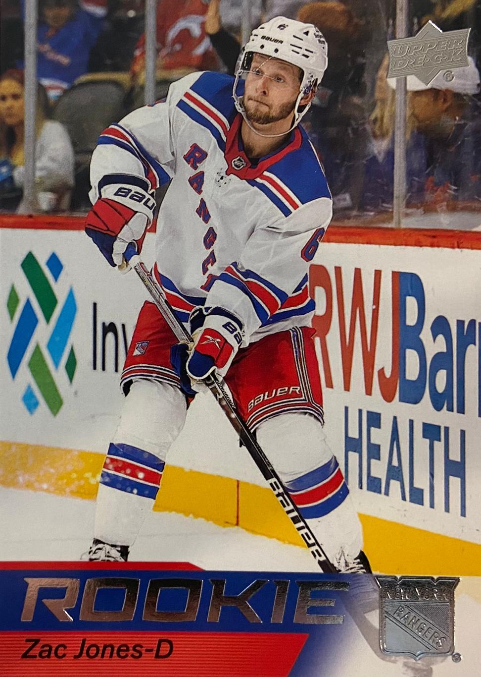 Карточка. Zac Jones - Зак Джонс New York Rangers - Рейнджерс НХЛ/NHL