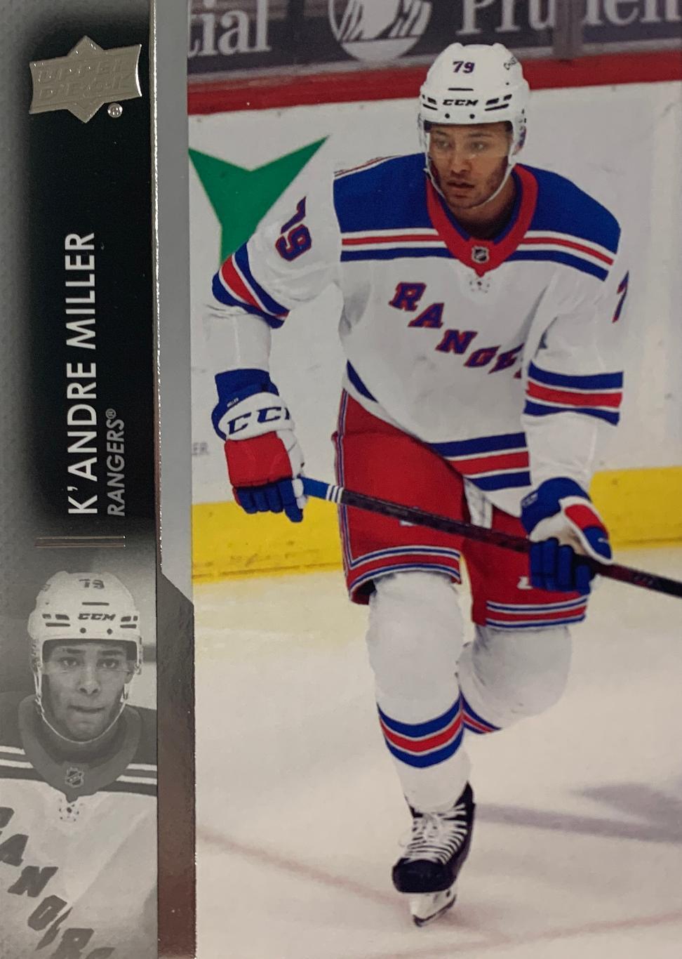 Хоккей, Карточка K'Andre Miller - К’Андре Миллер New York Rangers -Рейнджерс НХЛ