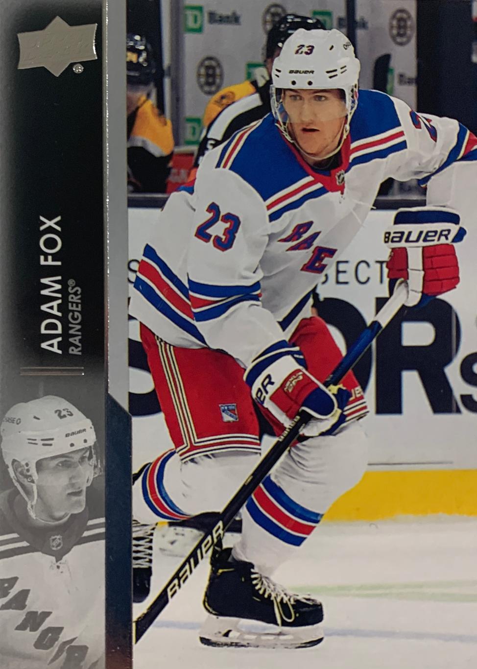 Хоккей, Карточка Adam Fox - Адам Фокс New York Rangers - Рейнджерс НХЛ/NHL