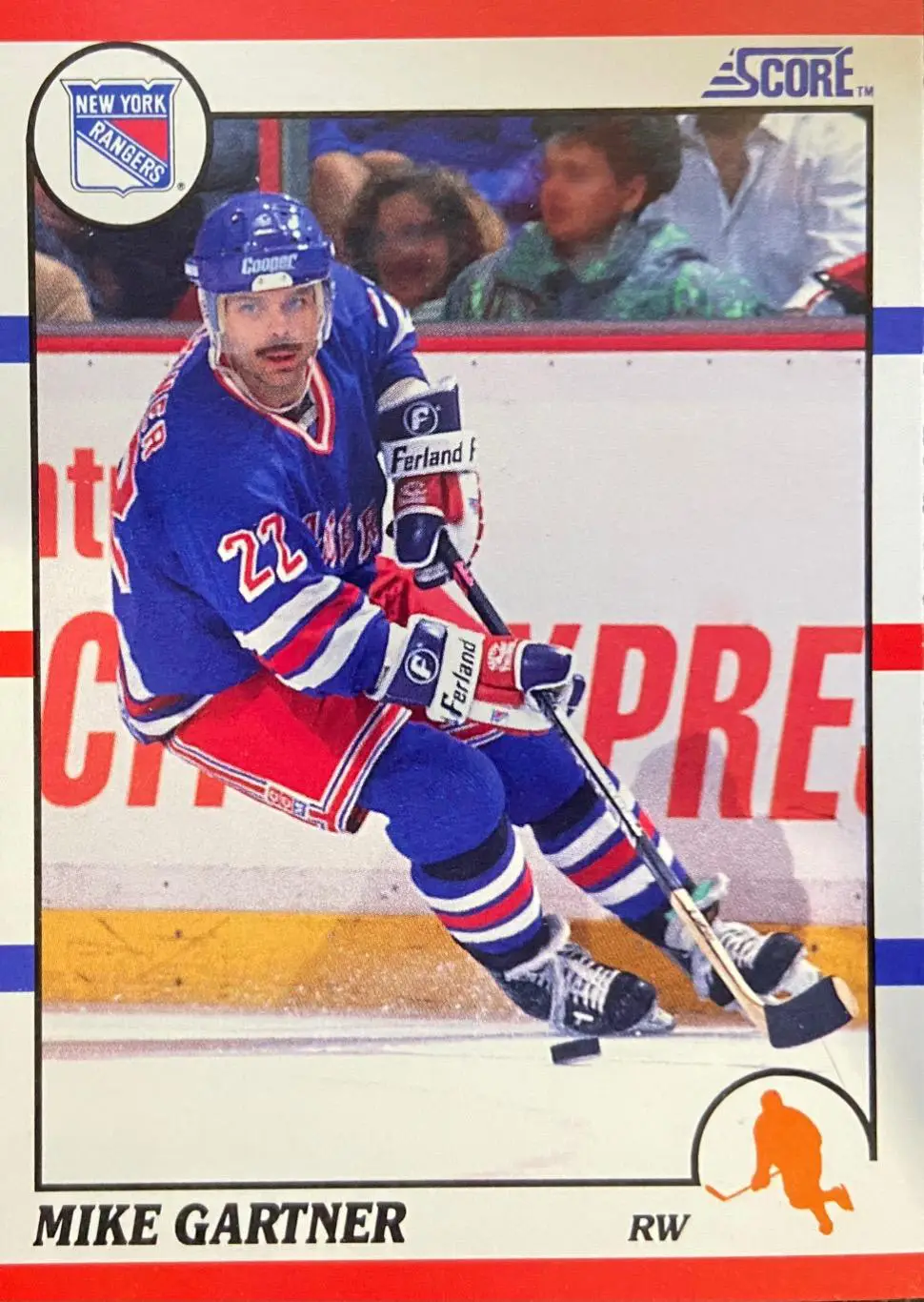 Хоккей. Карточка Mike Gartner - Майк Гартнер New York Rangers - Нью-Йорк НХЛ/NHL