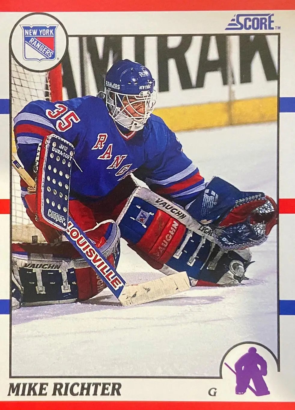 Хоккей. Карточка Mike Richter - Майк Рихтер New York Rangers - Нью-Йорк НХЛ/NHL