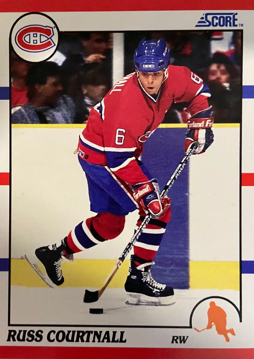 Хоккей Карточка Russ Courtnall-Расс Куртнолл Montreal Canadiens-Монреаль НХЛ/NHL