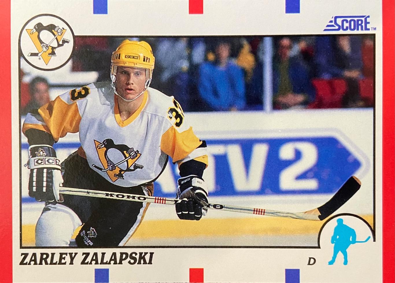 Хоккей. Карточка Zarley Zalapski - Зарли Залапски Pittsburgh Penguins НХЛ/NHL