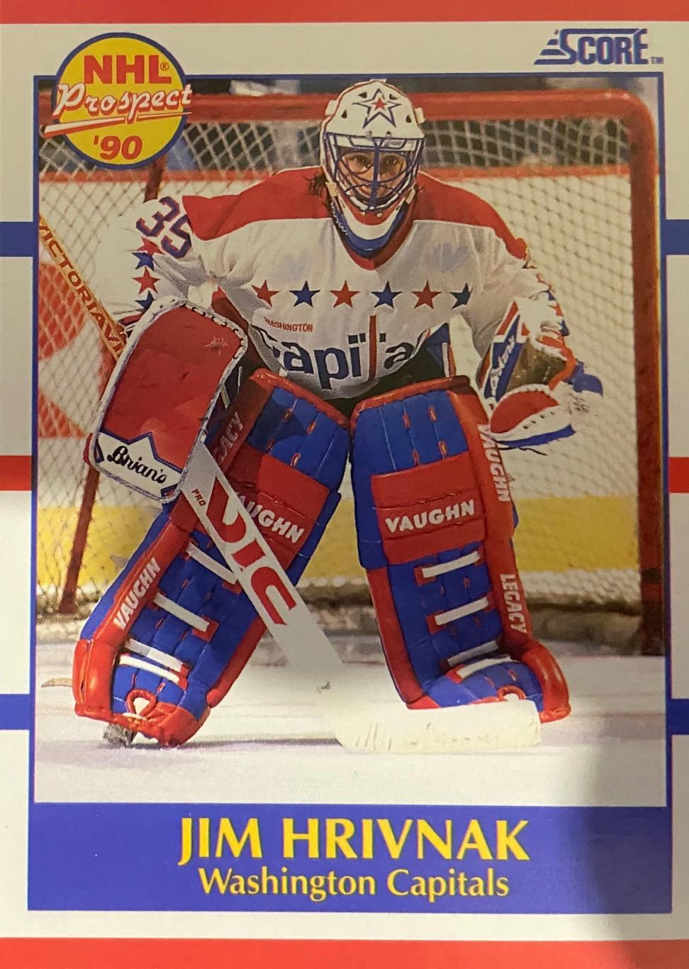 Хоккей. Карточка Jim Hrivnak-Джим Хривнак Washington Capitals-Вашингтон НХЛ/NHL