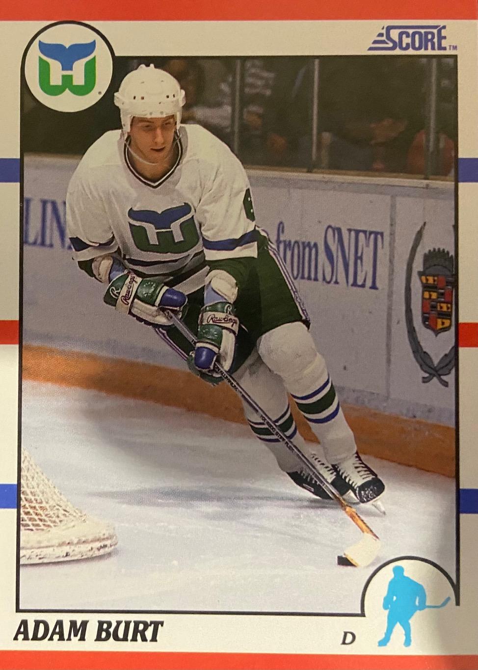 Хоккей. Карточка Adam Burt - Адам Берт Hartford Whalers-Хартфорд Уэйлерс НХЛ/NHL