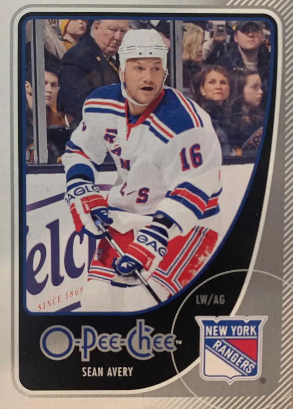 Карточка Sean Avery - Шон Эйвери (New York Rangers - Нью-Йорк Рейнджерс) НХЛ/NHL