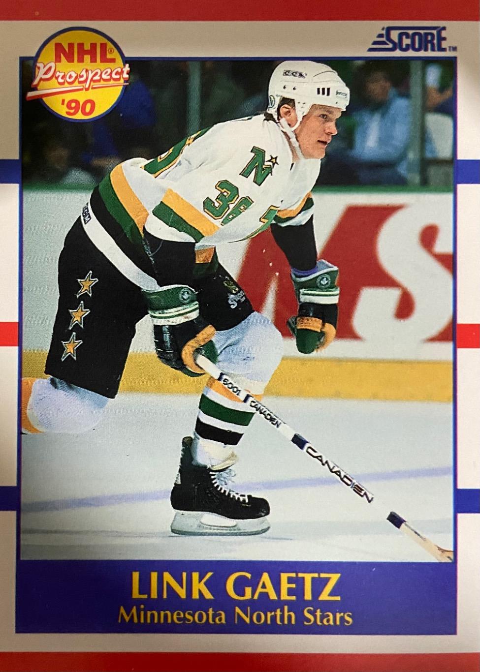 Хоккей. Карточка Link Gaetz-Линк Гетц Minnesota North Stars - Миннесота НХЛ/NHL