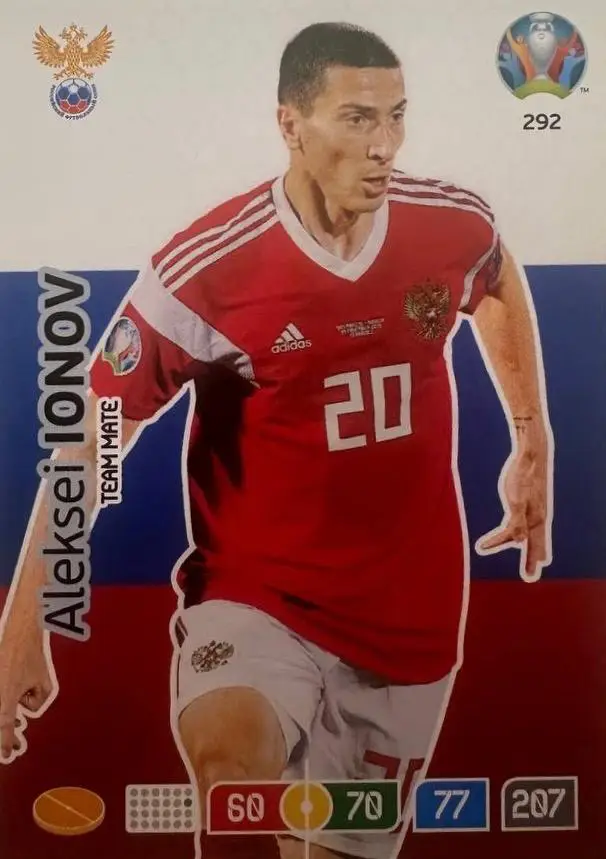 Футбол. Карточка Алексей Ионов Россия,Динамо,Зенит,ЦСКА,Краснодар Euro/Евро 2020