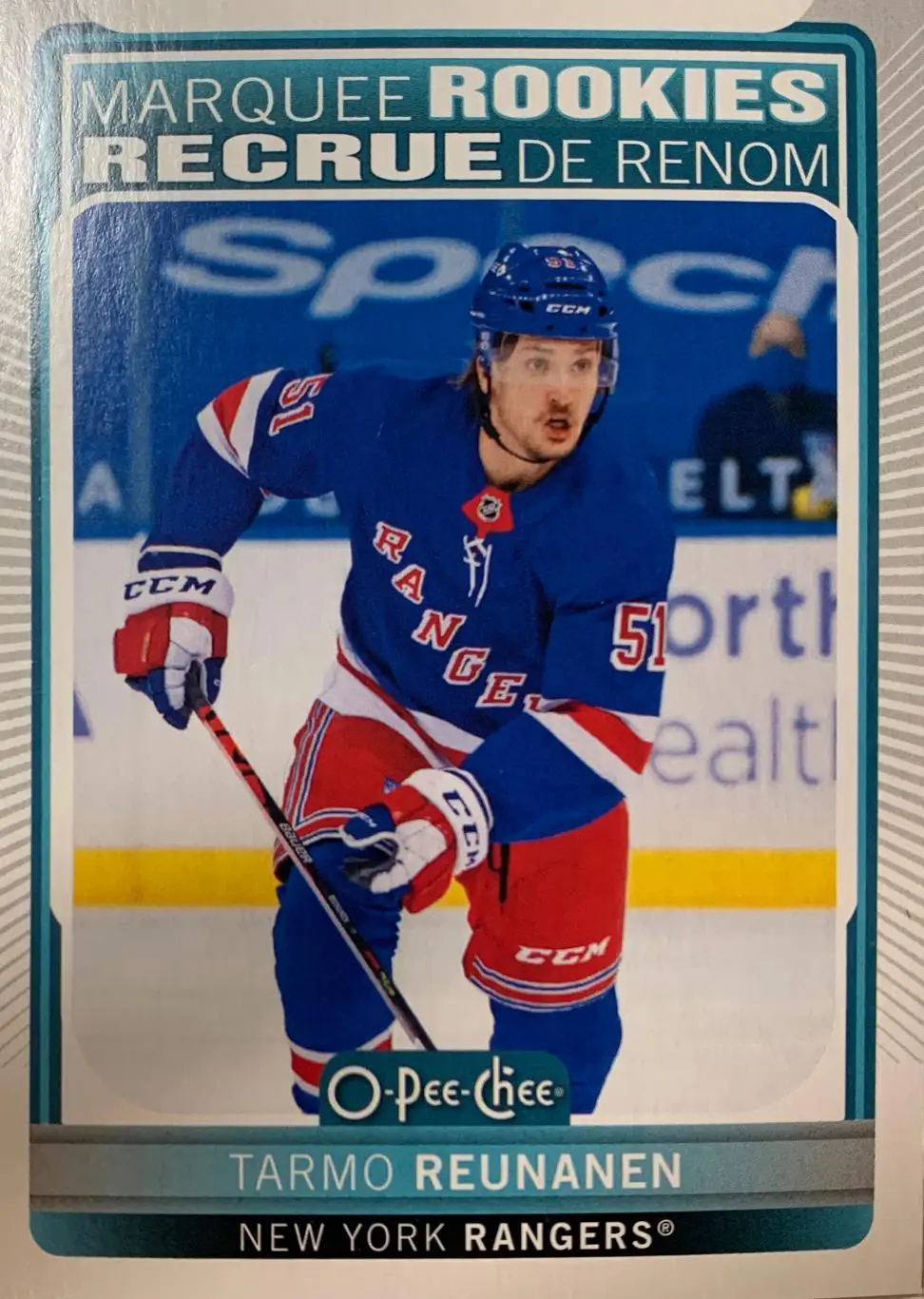 Хоккей. Карточка Tarmo Reunanen - Тармо Реунанен New York - Рейнджерс НХЛ/NHL