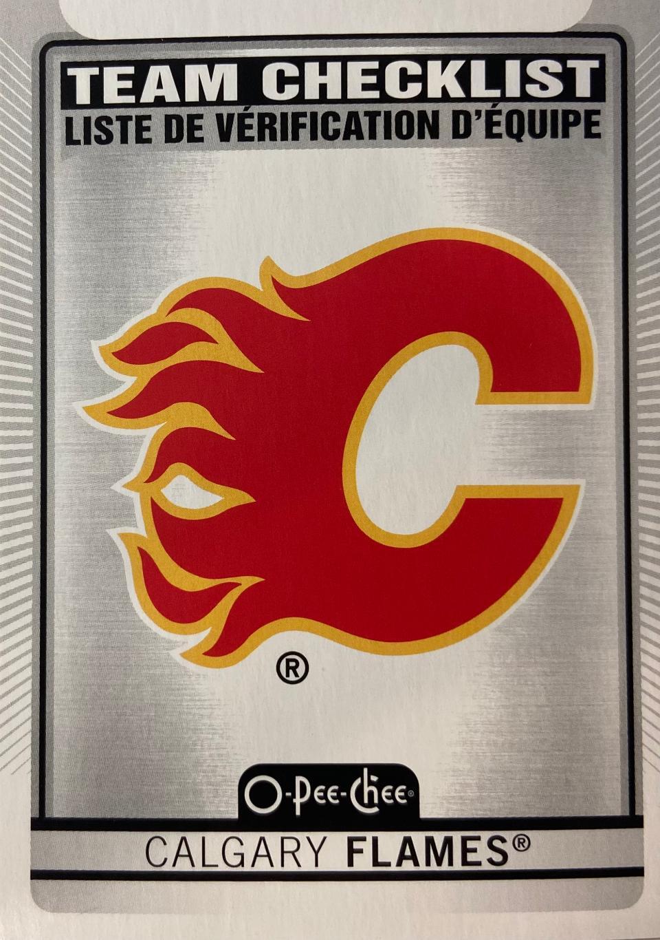 Хоккей. Карточка Team Logo Calgary Flames - Калгари Флэймз НХЛ/NHL - чеклист