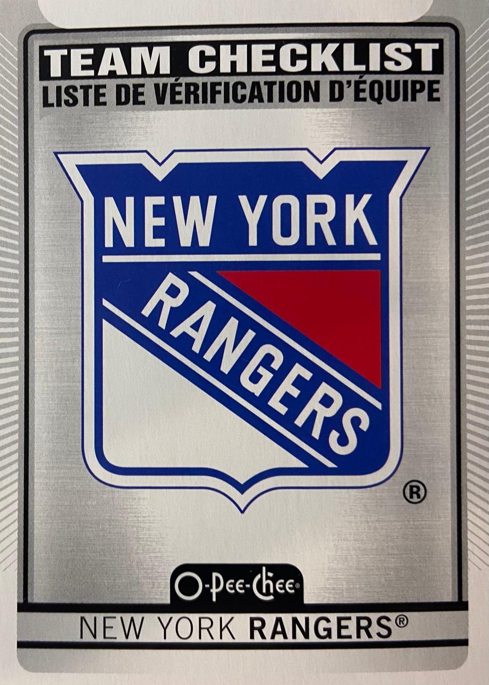 Хоккей. Карточка Team Logo New York Rangers-Нью-Йорк Рейнджерс НХЛ/NHL - чеклист