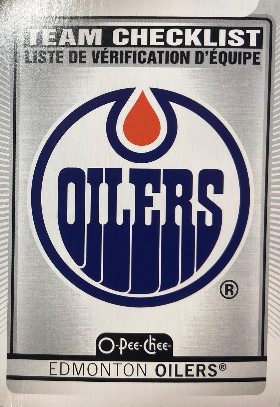 Хоккей. Карточка Team Logo Edmonton Oilers - Эдмонтон Ойлерз НХЛ/NHL - чеклист