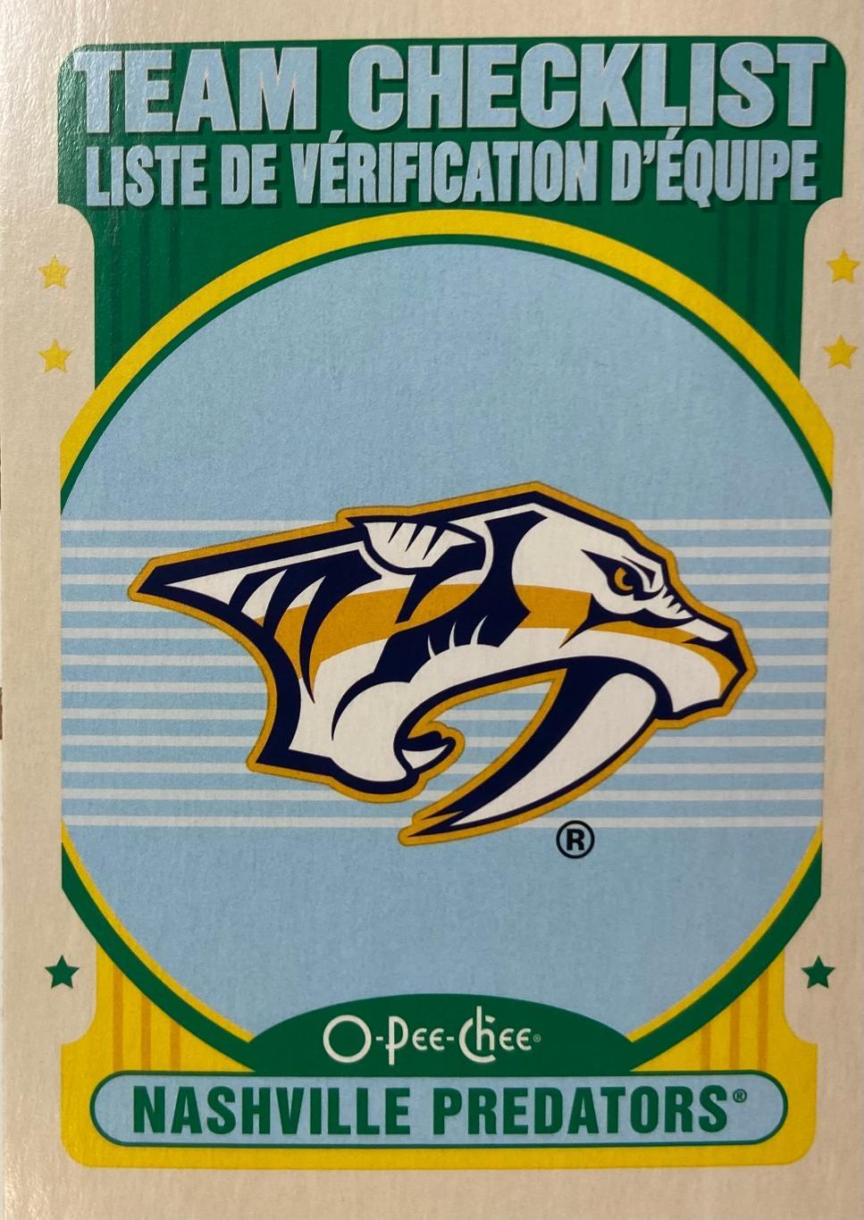 Хоккей. Карточка Team Logo Nashville Predators / НэшвиллНХЛ/NHL - чеклист