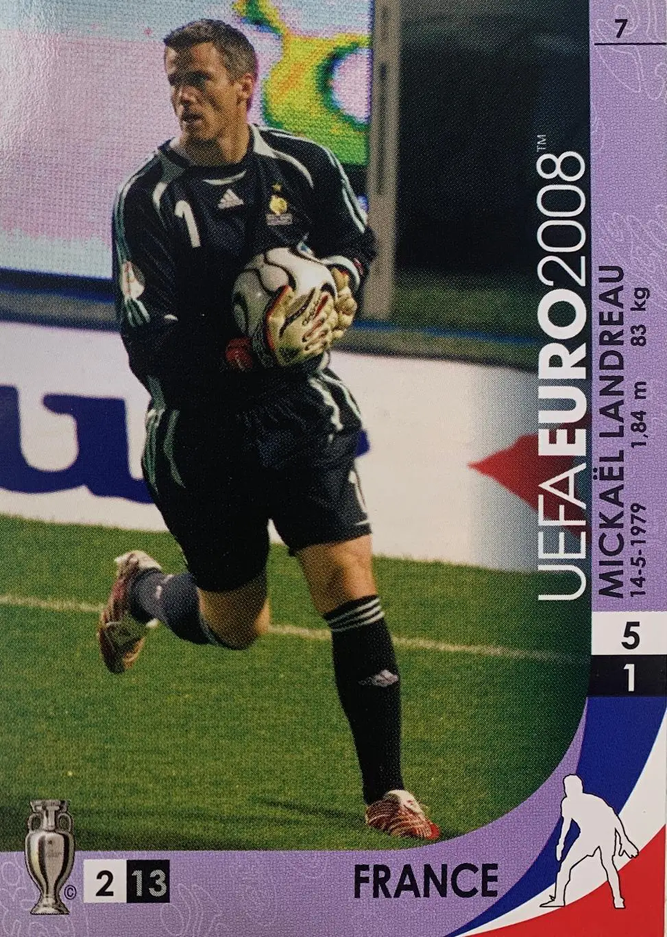 Футбол. Карточка Mickael Landreau/Микаэль Ландро Франция, ПСЖ, Лилль Евро 2008