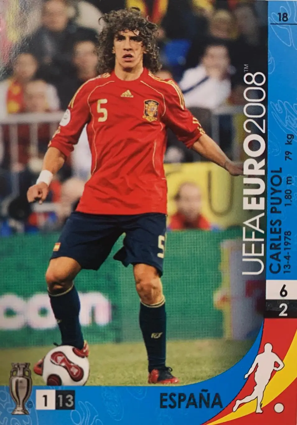 Футбол. Карточка Carles Puyol/Карлес Пуйоль Испания, Барселона Евро 2008