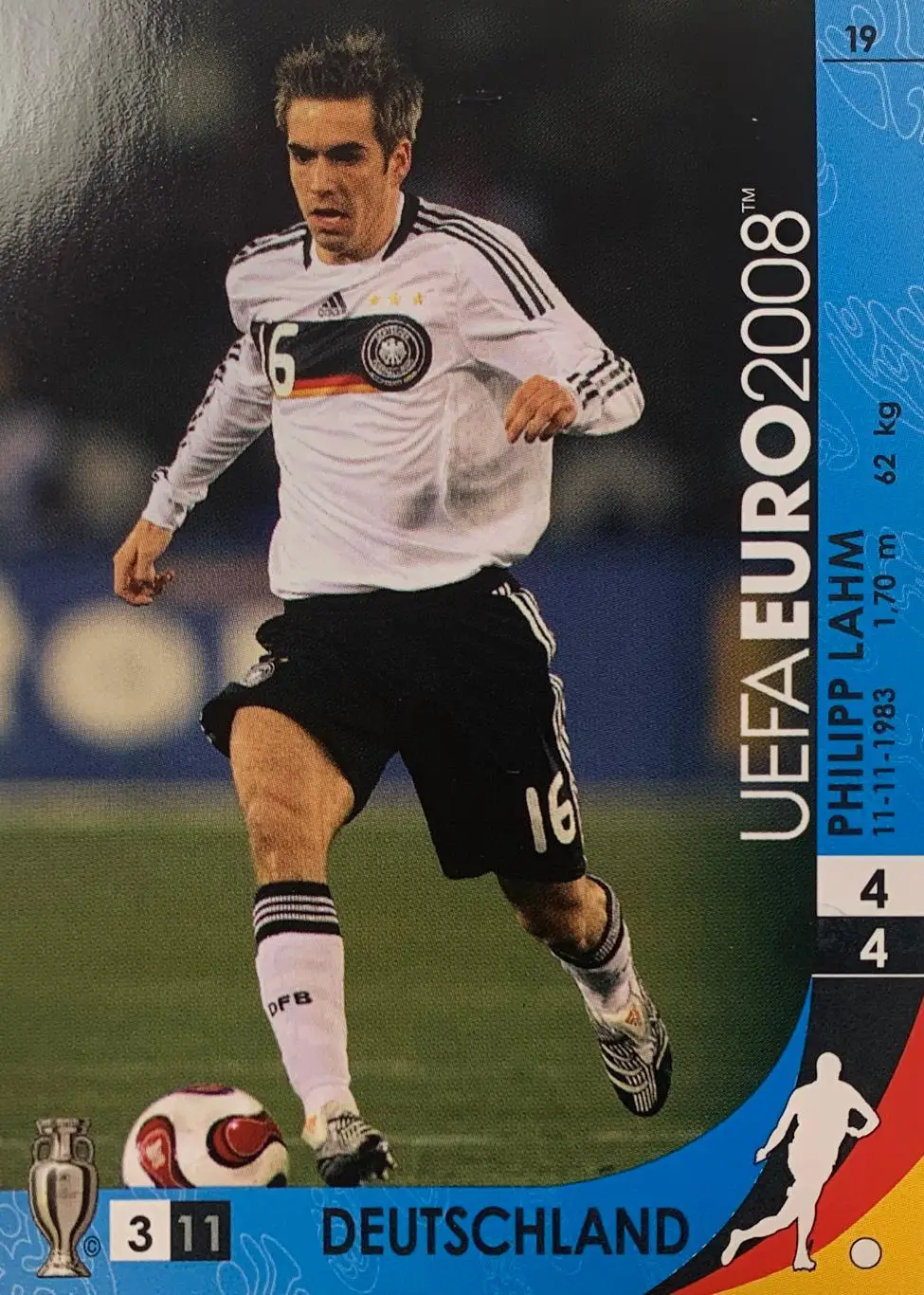 Футбол. Карточка Philipp Lahm/Филипп Лам Германия, Бавария, Штутгарт Евро 2008