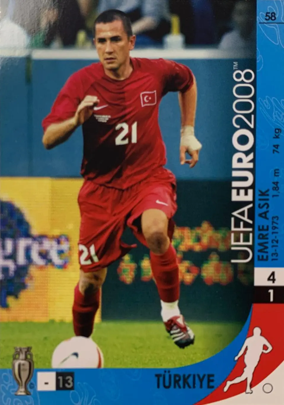 Футбол. Карточка Emre Asik/Эмре Ашик Турция, Бешикташ, Галатасарай Евро 2008
