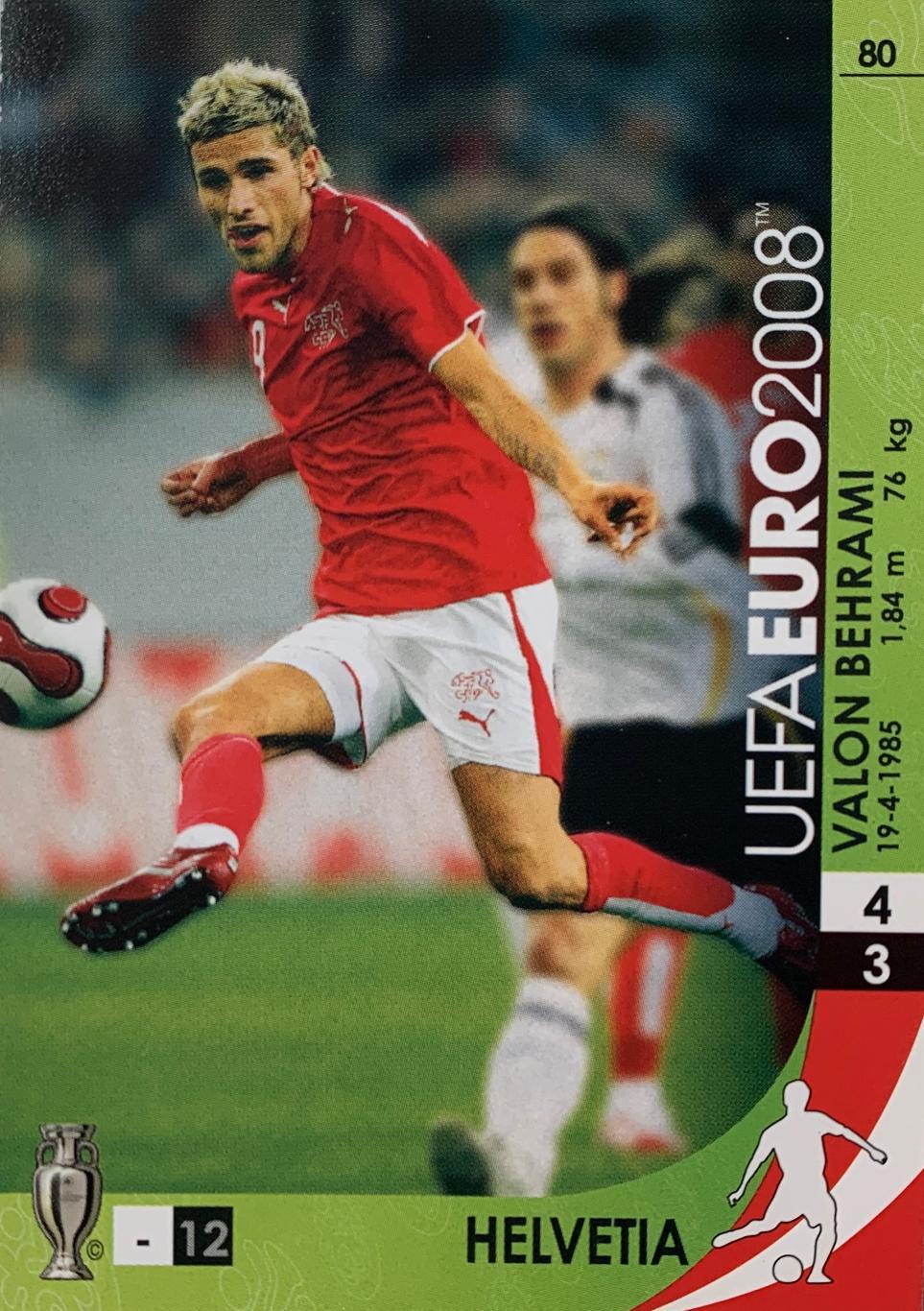 Футбол Карточка Valon Behrami/Валон Бехрами Швейцария, Наполи, Лацио Евро 2008