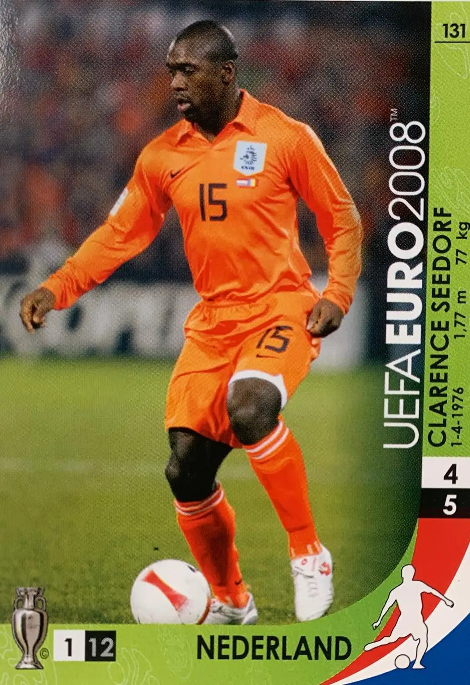 Футбол Карточка Clarence Seedorf/Кларенс Зеедорф Голандия, Реал Мадрид Евро 2008