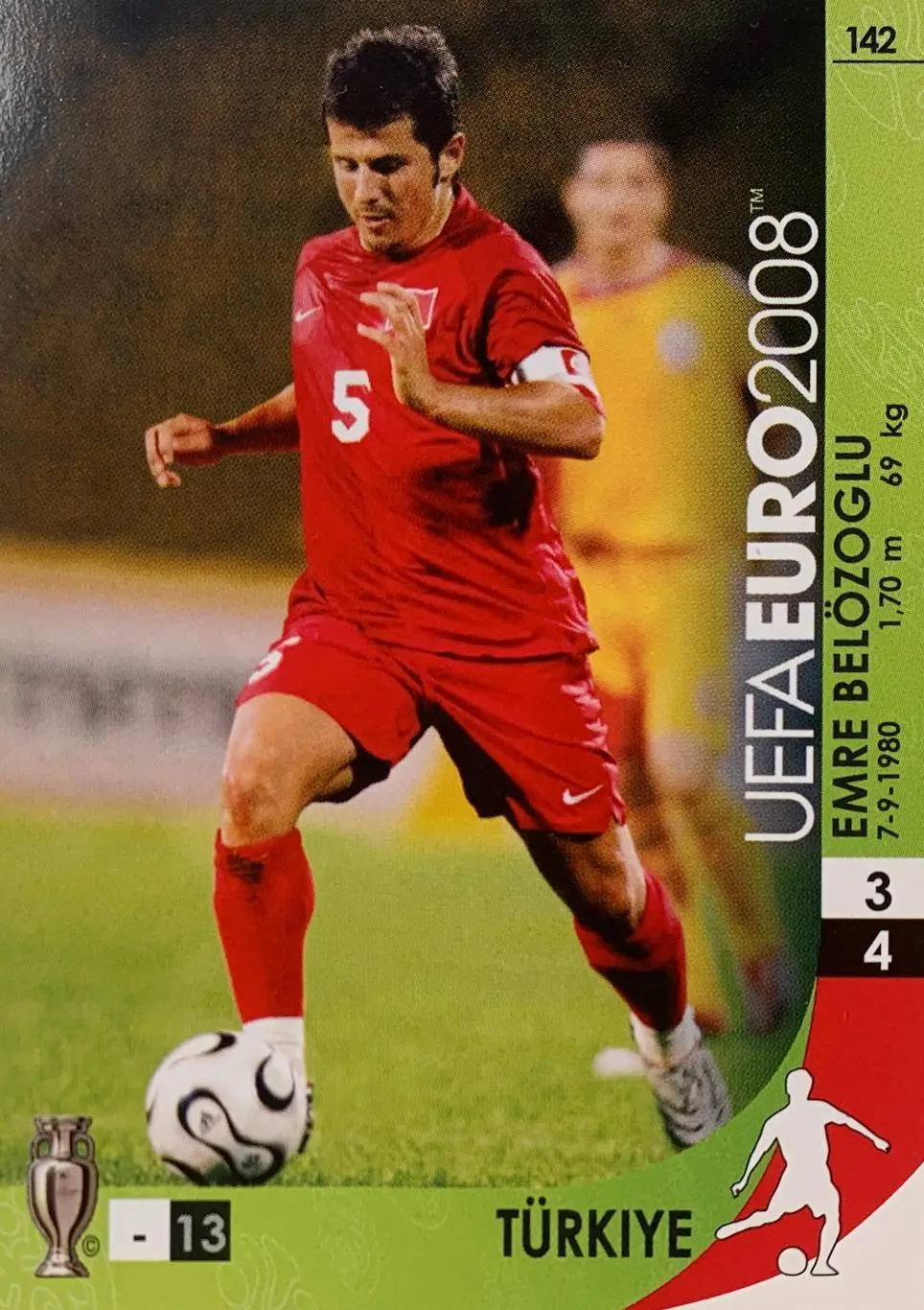 Футбол. Карточка Emre Belozoglu/Эмре Белёзоглу Турция, Атлетико, Интер Евро 2008