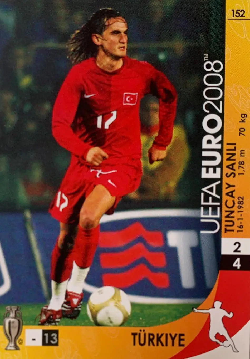 Футбол. Карточка Tuncay Sanli/Тунджай Шанлы Турция, Вольфсбург Евро 2008