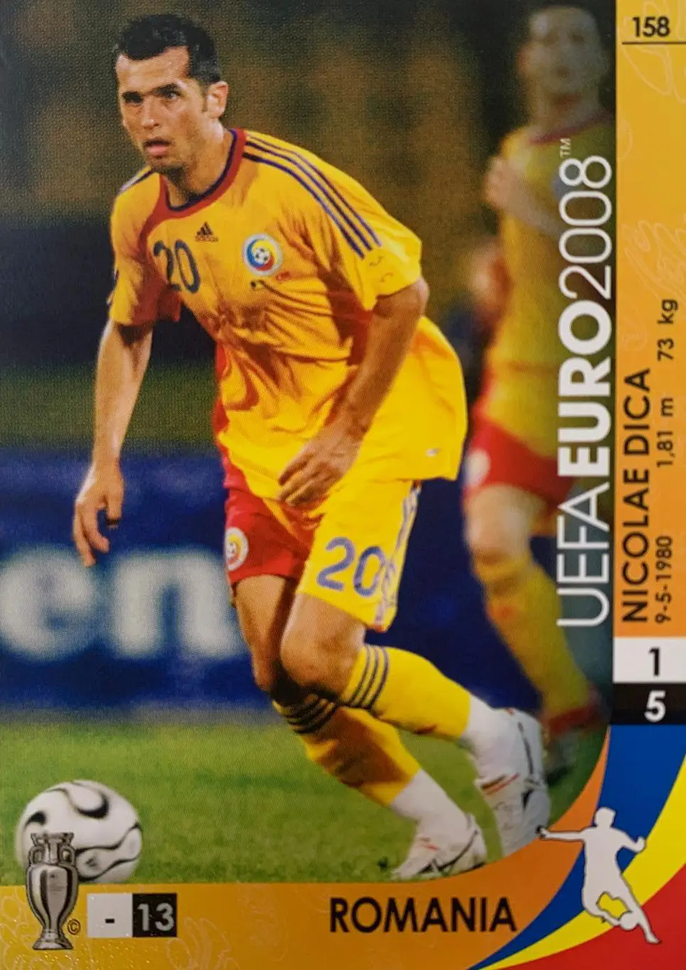 Футбол. Карточка Nicolae Dica/Николае Дикэ Румыния Евро 2008