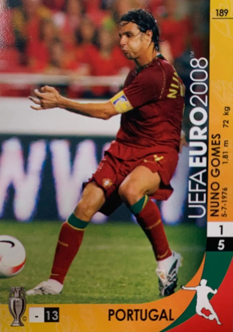 Футбол. Карточка Nuno Gomes/Нуну Гомеш Португалия, Бенфика, Брага Евро 2008