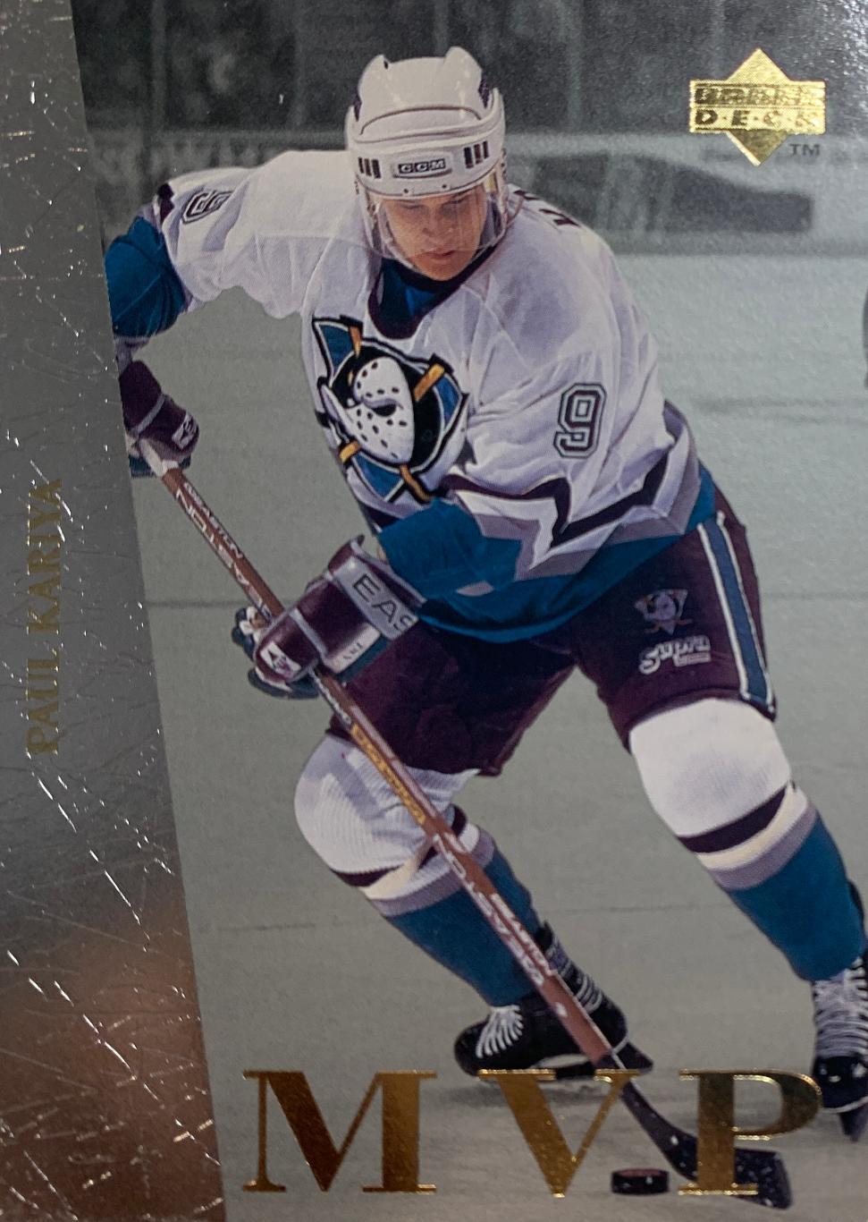 Хоккей. Карточка Paul Kariya-Пол Кария Anaheim Mighty Ducks-Анахайм Дакс НХЛ/NHL