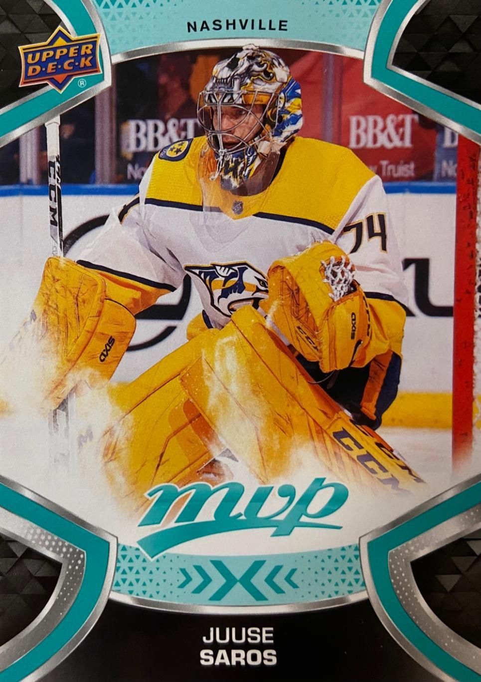 Хоккей. Карточка Juuse Saros - Юусе Сарос Nashville Predators - Нэшвилл НХЛ-NHL