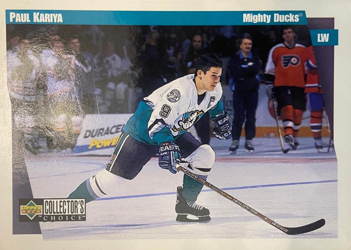 Хоккей. Карточка Paul Kariya-Пол Кария Anaheim Mighty Ducks-Анахайм Дакс НХЛ-NHL