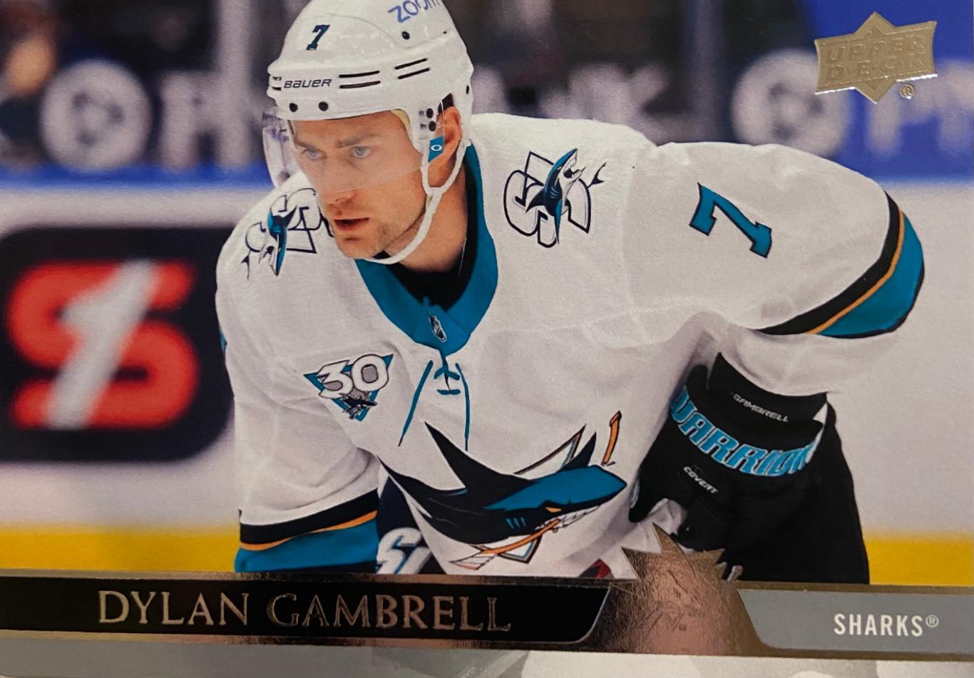 Хоккей. Карточка Dylan Gambrell-Дилан Гэмбрелл San Jose Sharks-Сан-Хосе NHL/НХЛ