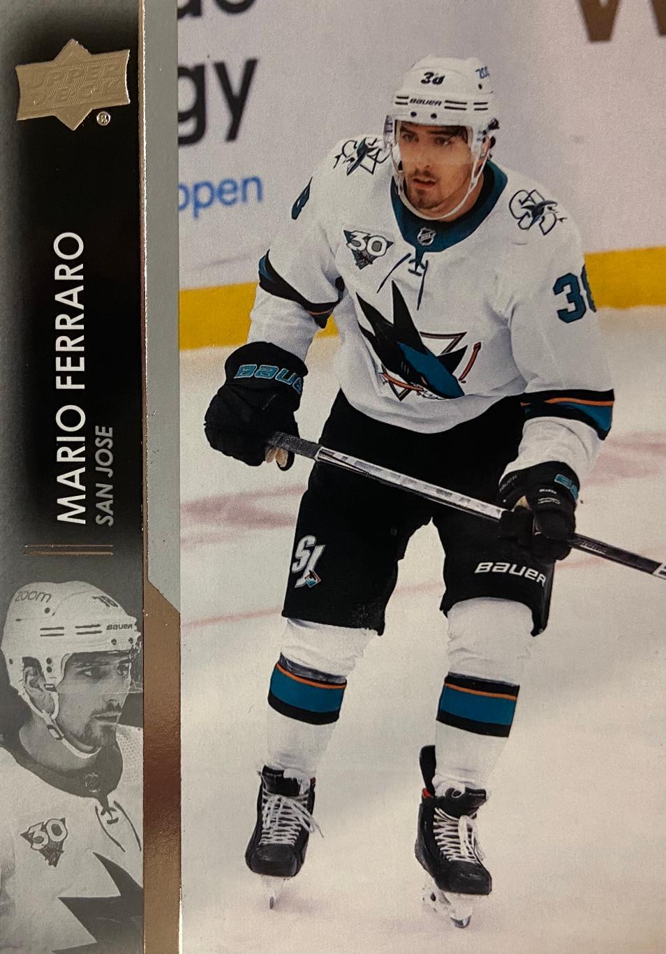 Хоккей. Карточка Mario Ferraro - Марио Ферраро San Jose Sharks-Сан-Хосе NHL/НХЛ