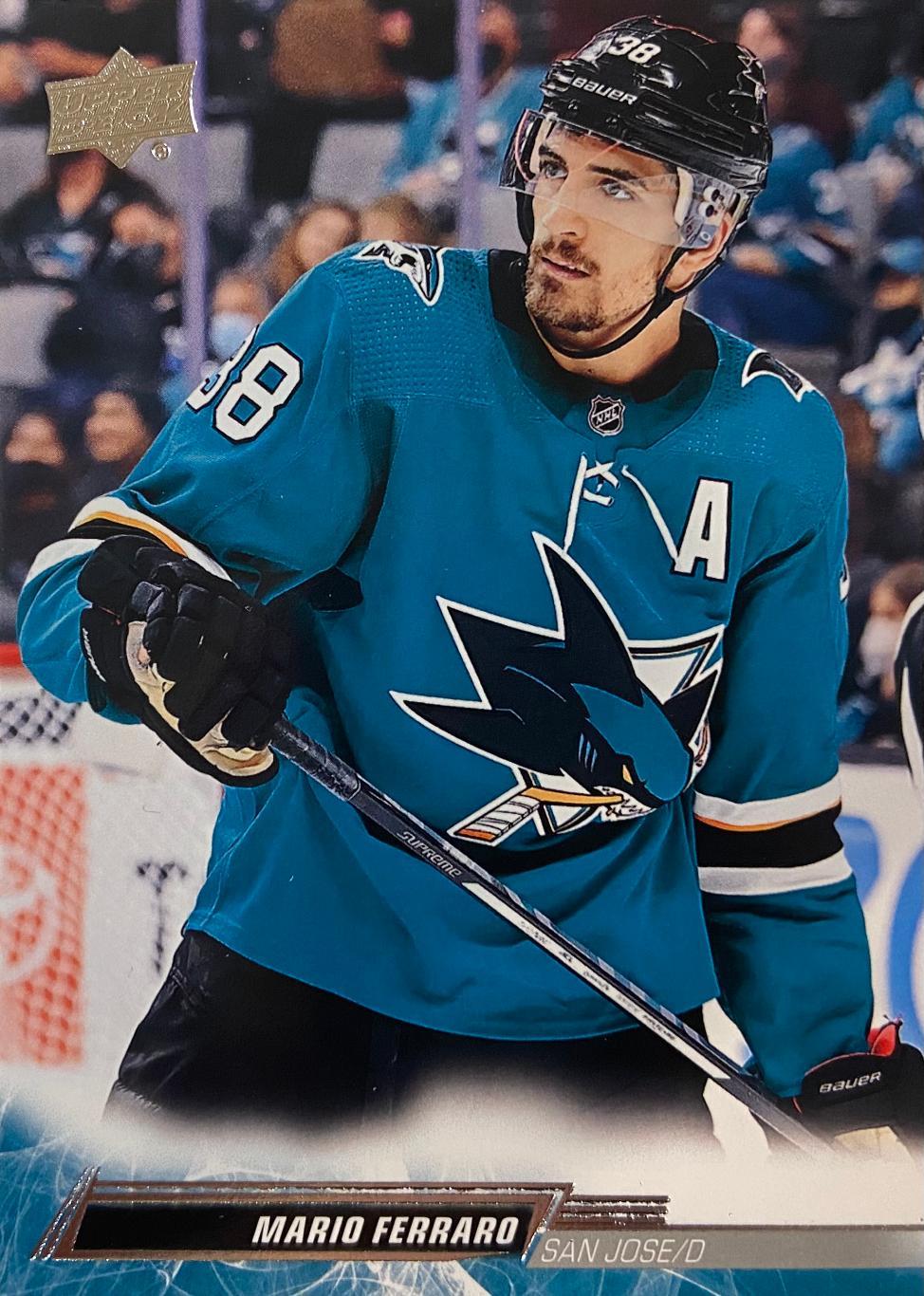 Хоккей. Карточка Mario Ferraro - Марио Ферраро San Jose Sharks-Сан-Хосе NHL-НХЛ