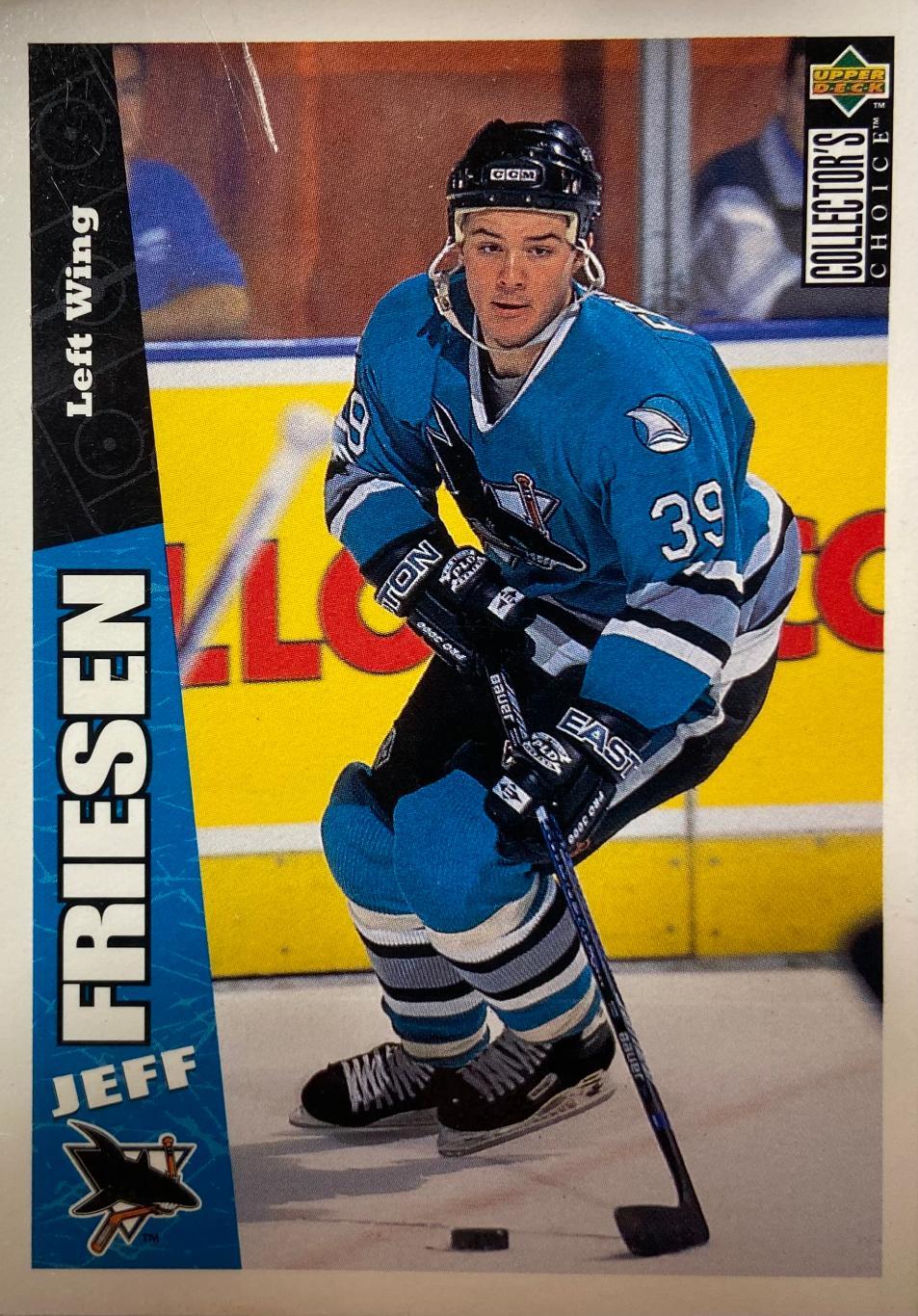 Хоккей. Карточка Jeff Friesen - Джефф Фризен San Jose Sharks-Сан-Хосе NHL/НХЛ