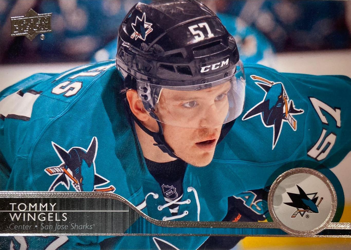 Хоккей. Карточка Tommy Wingels - Томми Уингелс San Jose Sharks-Сан-Хосе NHL-НХЛ