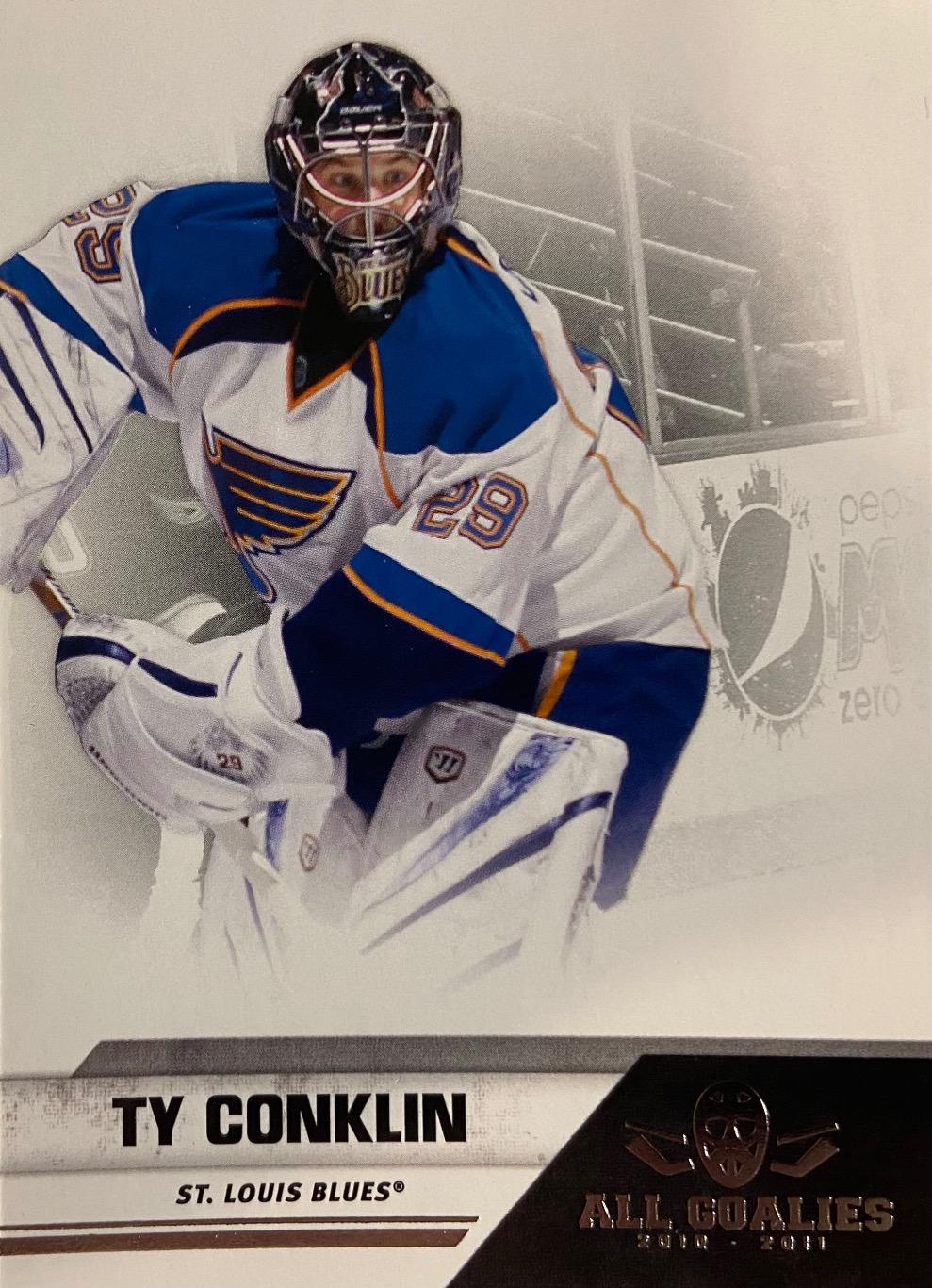 Хоккей. Карточка Ty Conklin-Тай Конклин St. Louis Blues - Сент-Луис Блюз НХЛ/NHL