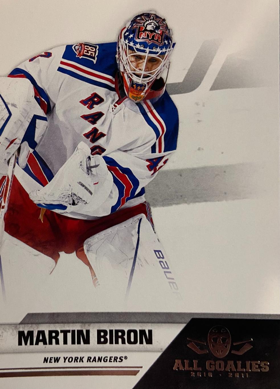 Хоккей. Карточка Martin Biron-Мартин Бирон New York Rangers - Рейнджерс НХЛ/NHL