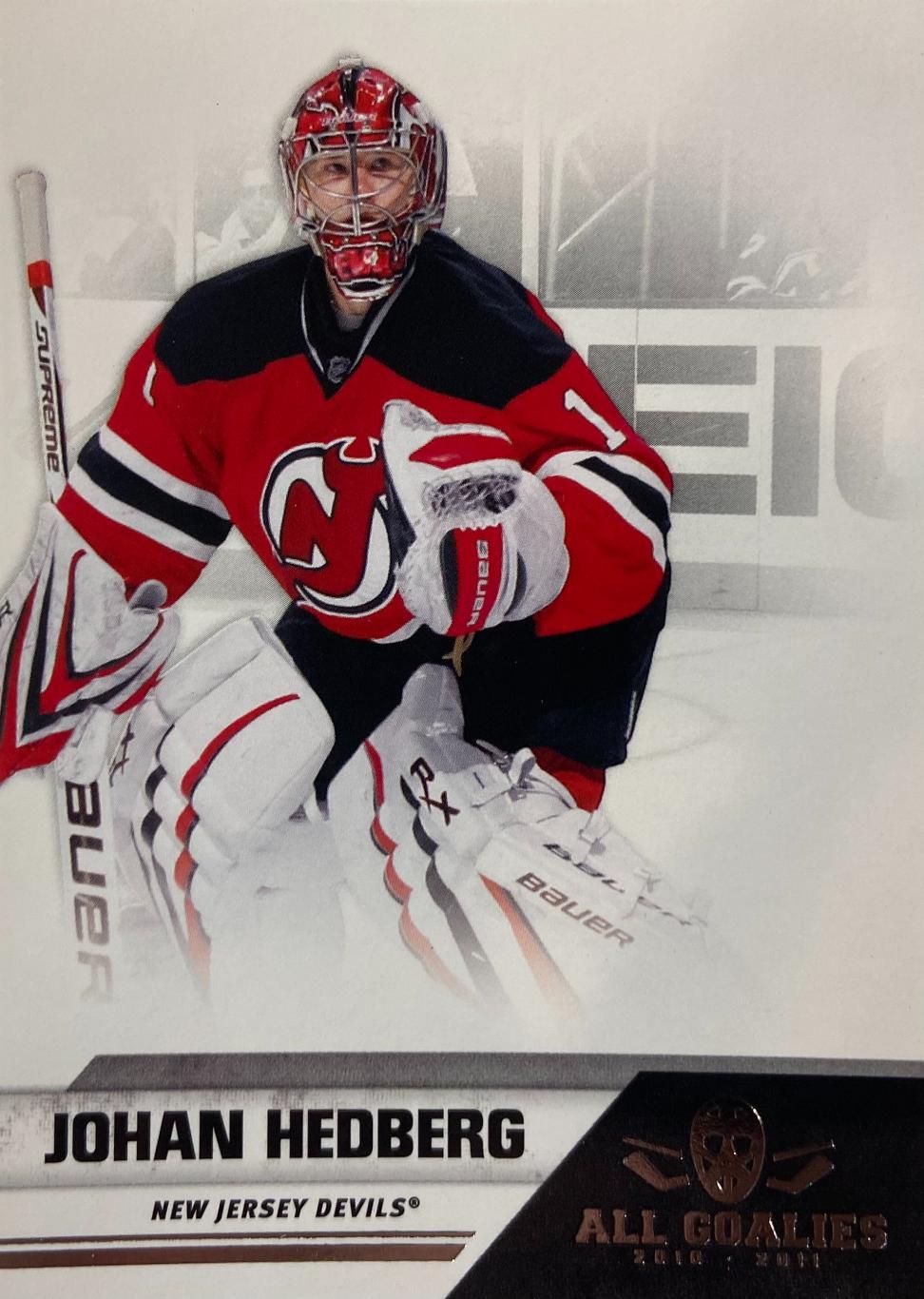 Хоккей. Карточка Johan Hedberg - Юхан Хедберг New Jersey Devils - Девилз НХЛ/NHL