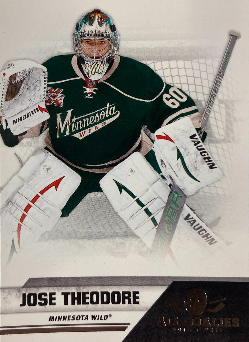 Хоккей. Карточка Jose Theodore - Жозе Теодор Minnesota Wild - Миннесота НХЛ/NHL