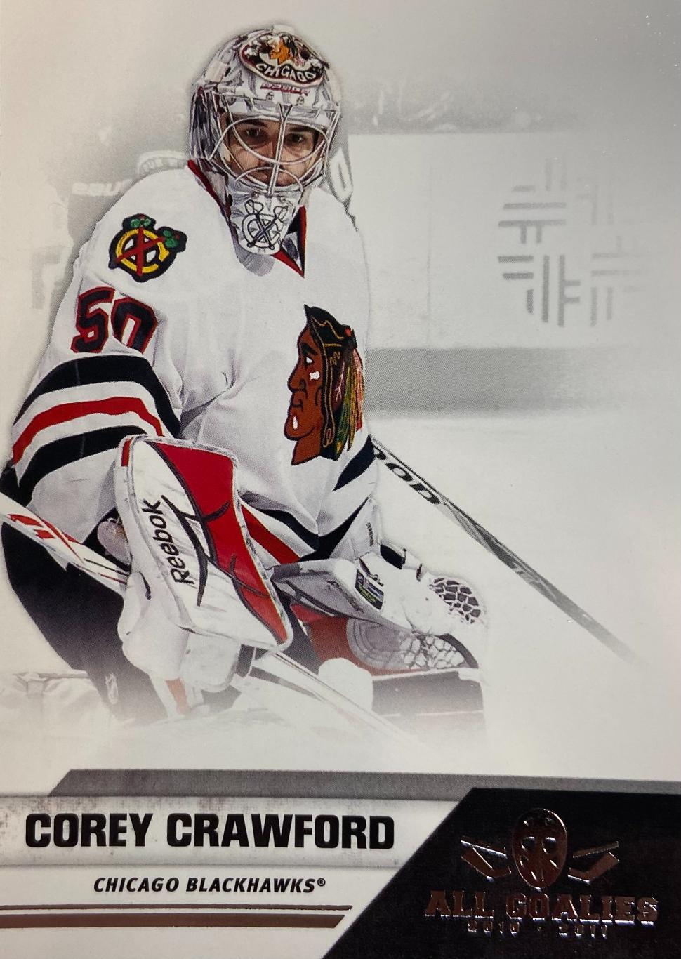 Хоккей. Карточка Corey Crawford-Кори Кроуфорд Chicago Blackhawks-Чикаго НХЛ/NHL