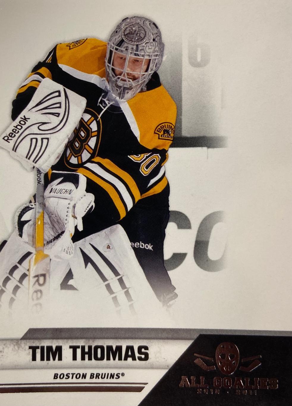 Хоккей. Карточка Tim Thomas - Тим Томас Boston Bruins - Бостон Брюинз НХЛ/NHL