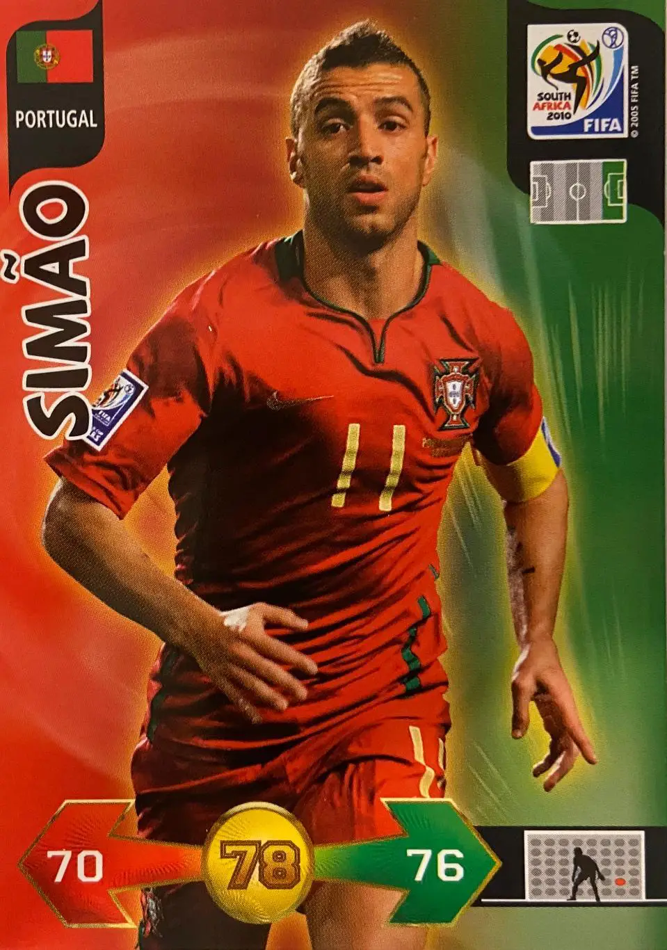Футбол. Карточка Simao/Симан Саброза Португалия, Барселона Чемпионат Мира 2010