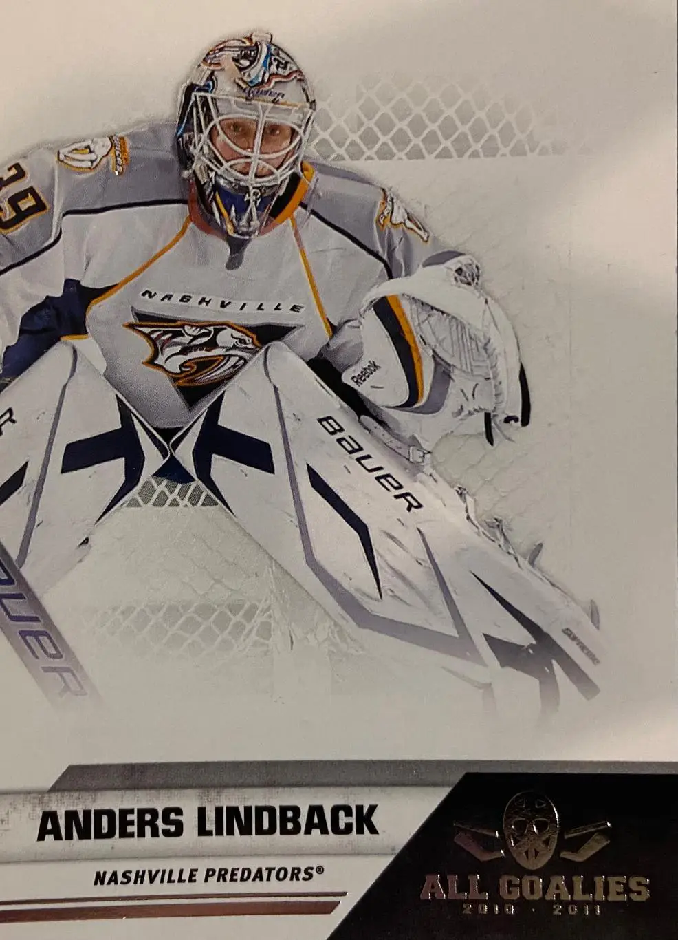 Карточка Андерс Линдбек Nashville Predators-Нэшвилл, Торпедо,Йокерит НХЛ/NHL/КХЛ