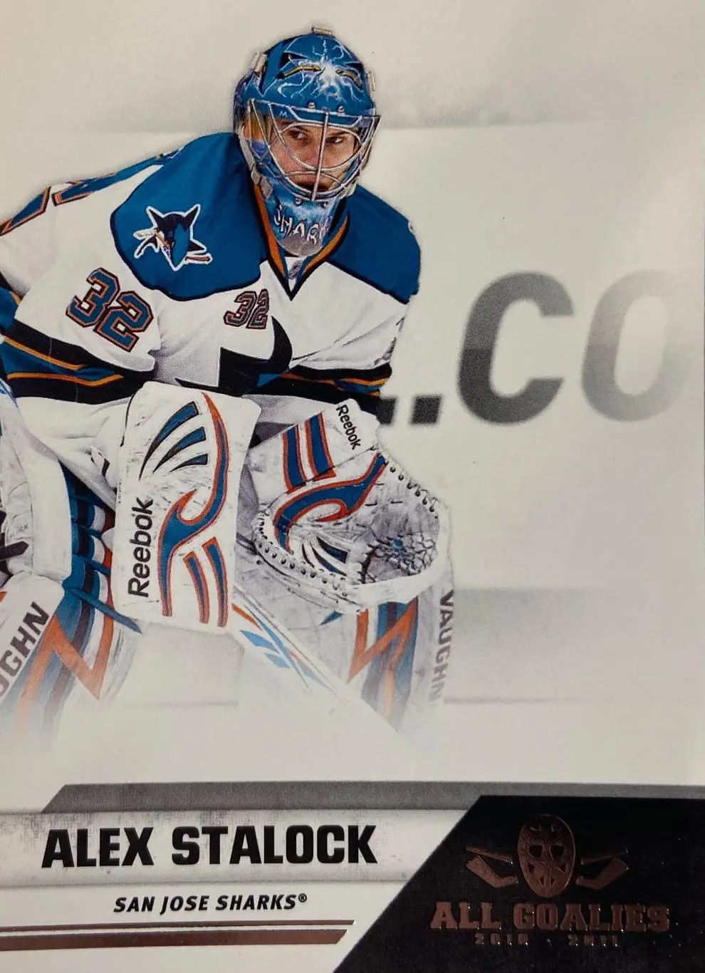 Хоккей Карточка Alex Stalock-Алекс Стэлок San Jose Sharks-Сан-Хосе Шаркс НХЛ/NHL